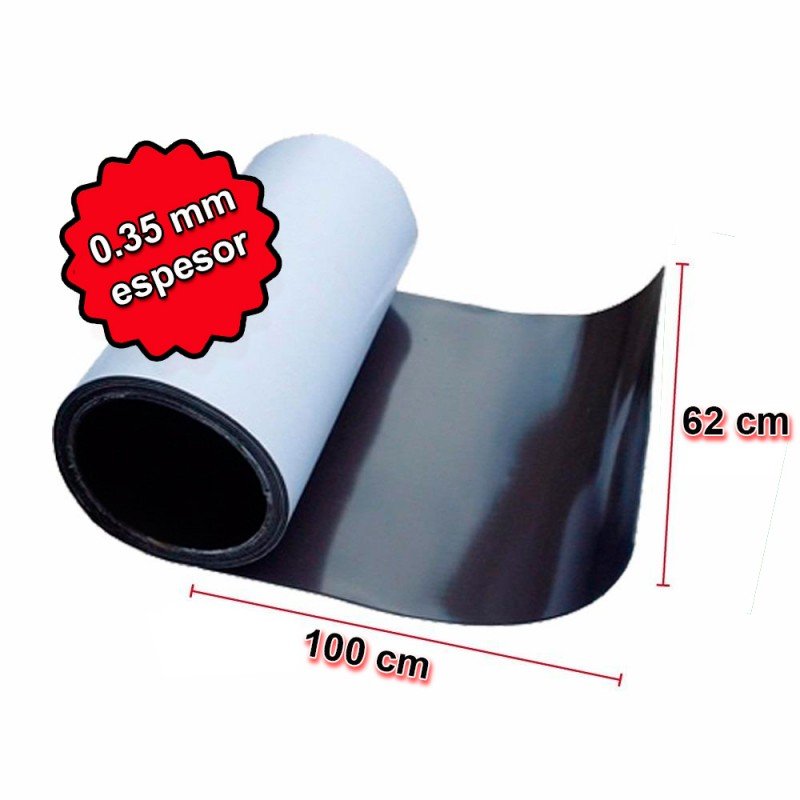 Imán flexible adhesivo en bobina de ancho 61 cm, 0.7mm grosor