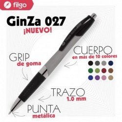 BOLIGRAFO FILGO GINZA 027 1mm RETRACTIL NEGRO