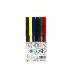 MARCADORES ESCOLARES EZCO  X 6 COLORES