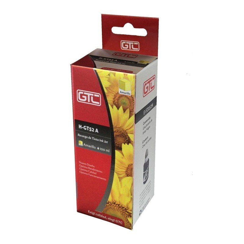 TINTA GTC PARA HP GT52  AMARILLO 100ml