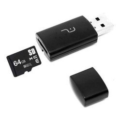 PENDRIVE 2 EN 1  LECTOR USB  TARJ MICRO SD CLASE 10 64GB