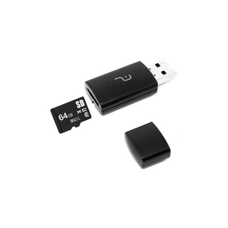 PENDRIVE 2 EN 1  LECTOR USB  TARJ MICRO SD CLASE 10 64GB