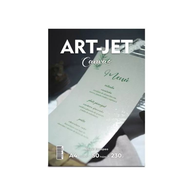 PAPEL FOTO CANVAS NOGAL EUROPEO ART-JET A4 230gr x50hj