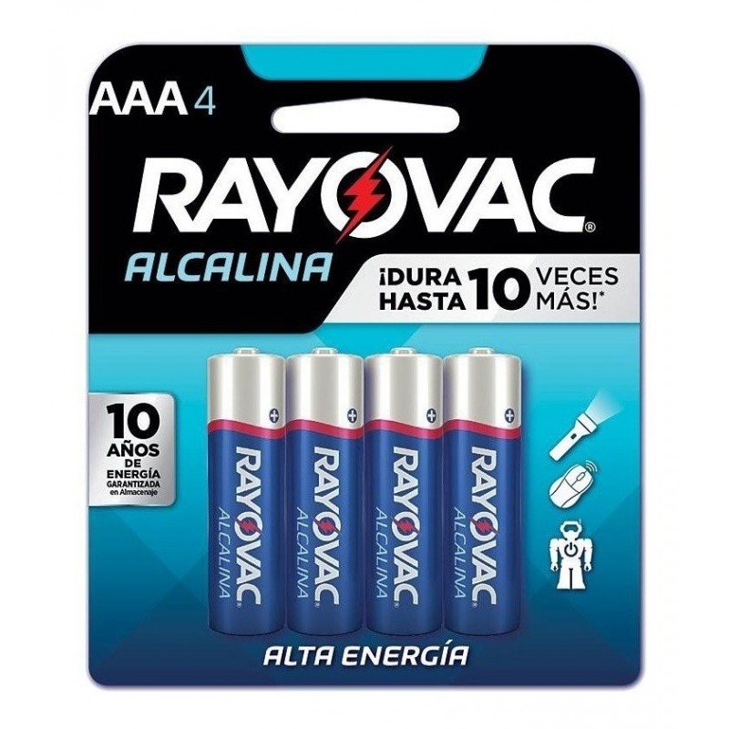 BLISTER x 4 PILAS AAA RAYOVAC ALCALINA