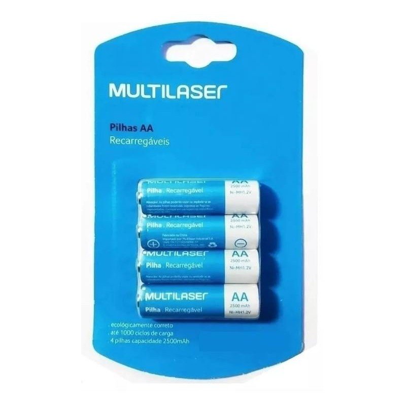 PILA AA MULTILASER RECARGABLE 2500 mAh BLISTER x 4