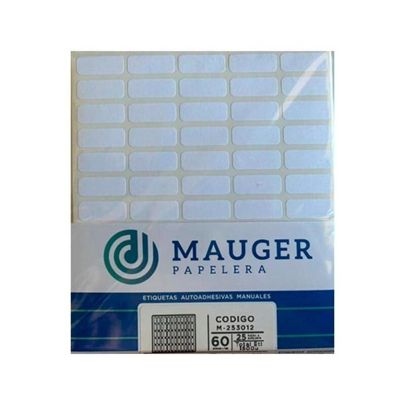 ETIQUETA MAUGER 3012 8 x 20mm SOBRE X 1500 ET