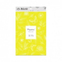 PAPELINA AMARILLO FLUOR ADORIÉ A4 180gr x 20hj