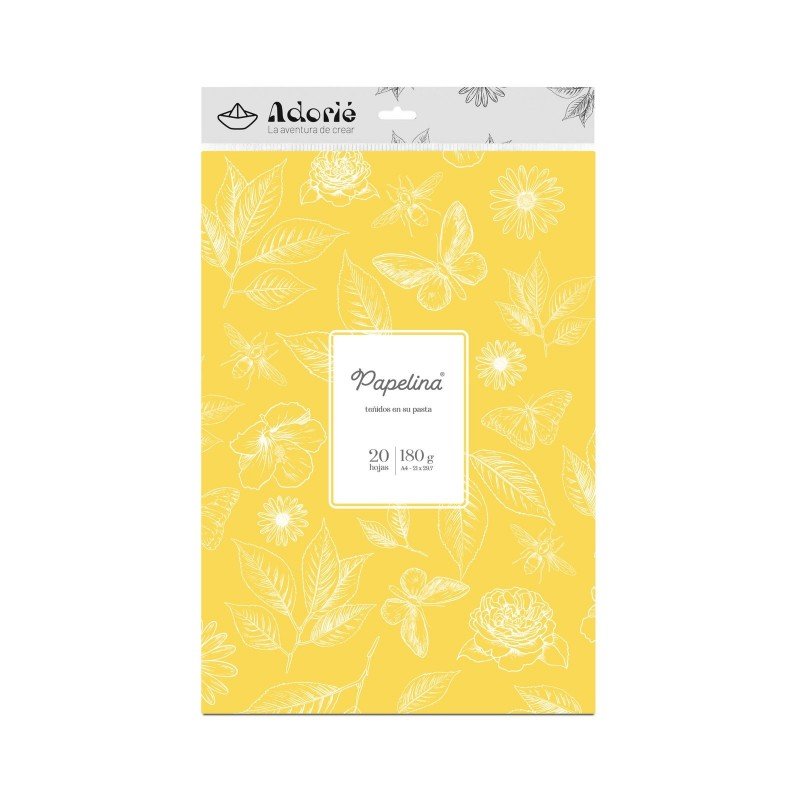 PAPELINA AMARILLO GIRASOL ADORIÉ A4 180gr x 20hj