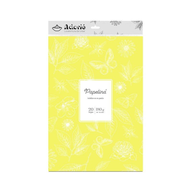 PAPELINA AMARILLO PATITO ADORIÉ A4 180gr x 20hj