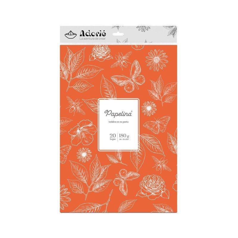 PAPELINA NARANJA CARAMELO ADORIÉ A4 180gr x 20hj