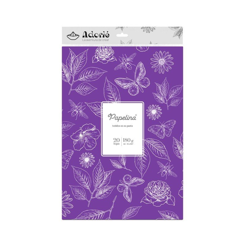 PAPELINA ULTRA VIOLETA ADORIÉ A4 180gr x 20hj