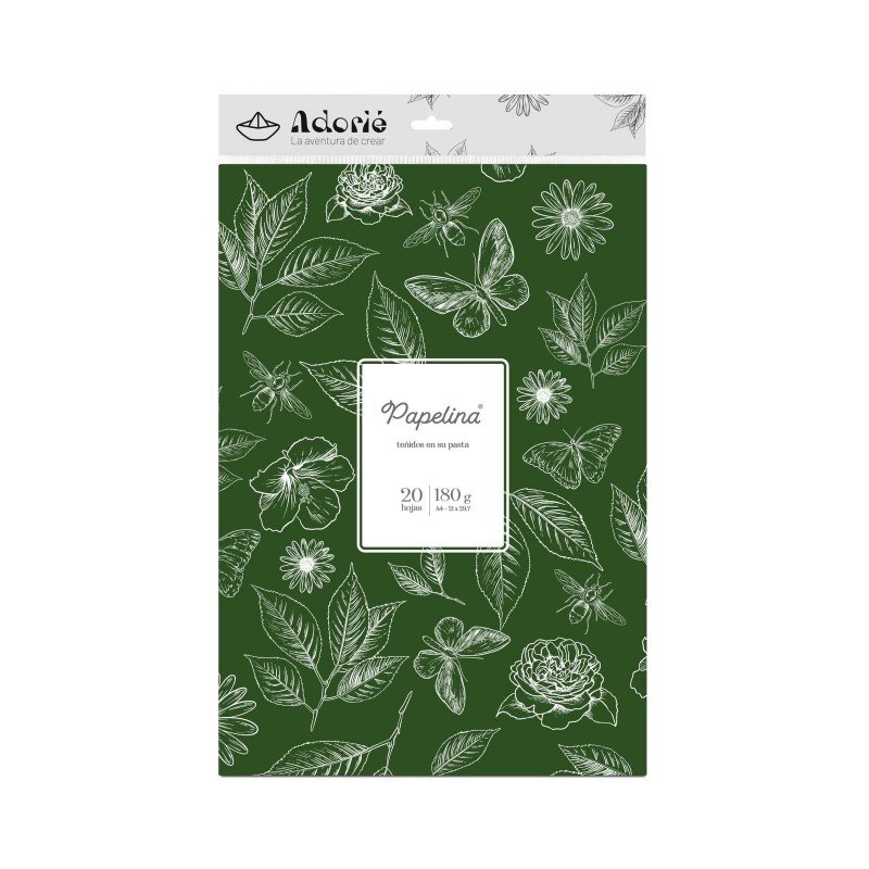 PAPELINA VERDE INGLES ADORIÉ A4 180gr x 20hj