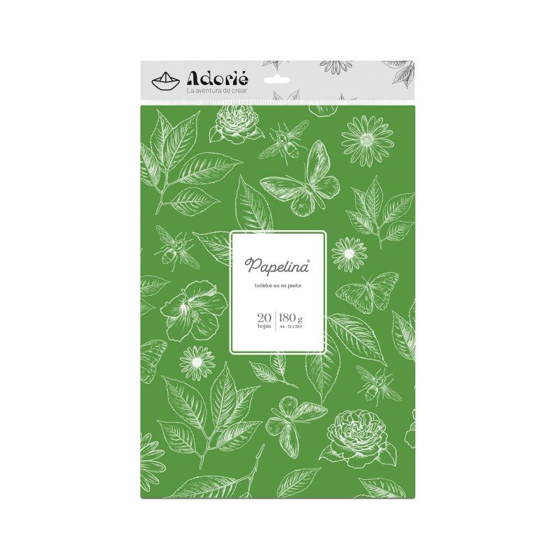 PAPELINA VERDE SELVA ADORIÉ A4 180gr x 20hj