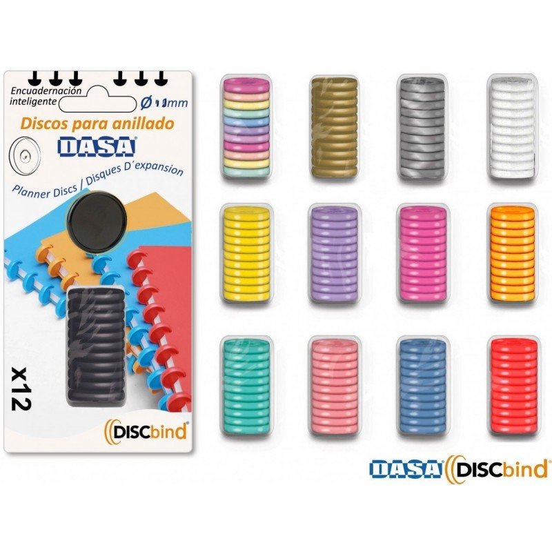 DISCOS PLANNER DISCBIND 10mm PACK x12 NEGRO