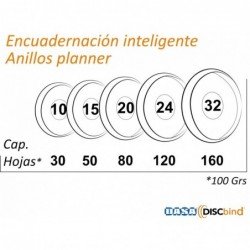 DISCOS PLANNER DISCBIND 24mm PACK x20 NEGRO