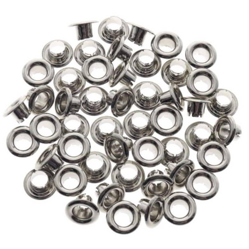 OJALILLOS ALUMINIO EYELET 50 Pcs PLATA