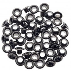 OJALILLOS ALUMINIO EYELET 50 Pcs NEGRO