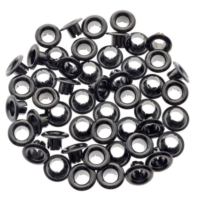 OJALILLOS ALUMINIO EYELET 50 Pcs NEGRO