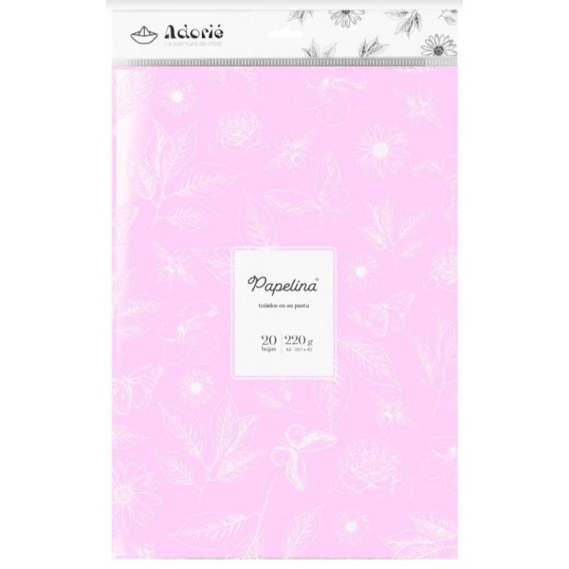 PAPELINA ROSA FLUOR ADORIÉ A4 180gr x 20hj