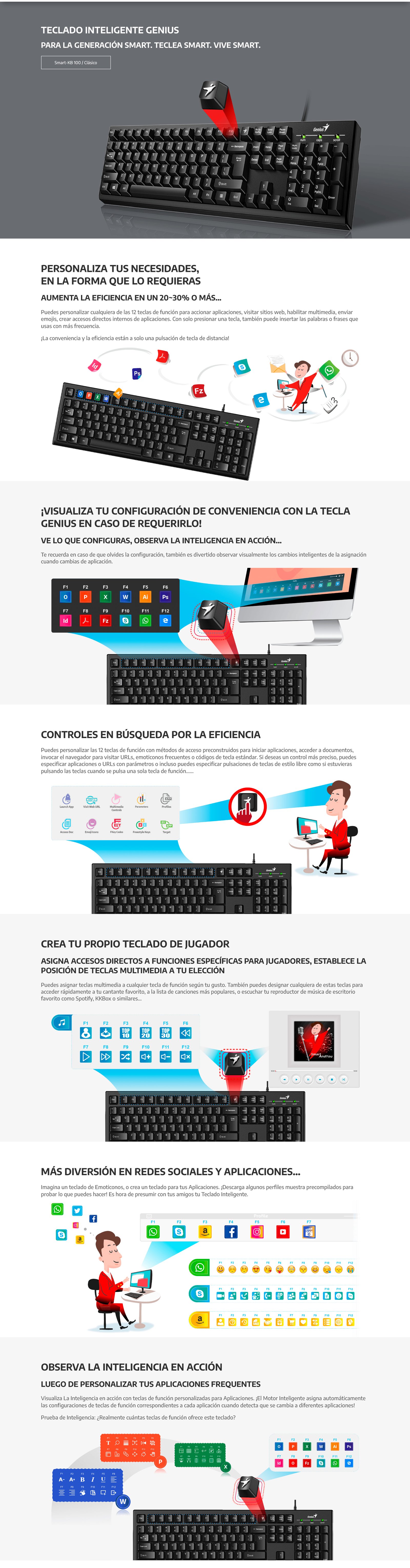 Genius Smart KB-100 teclado USB Español Negro